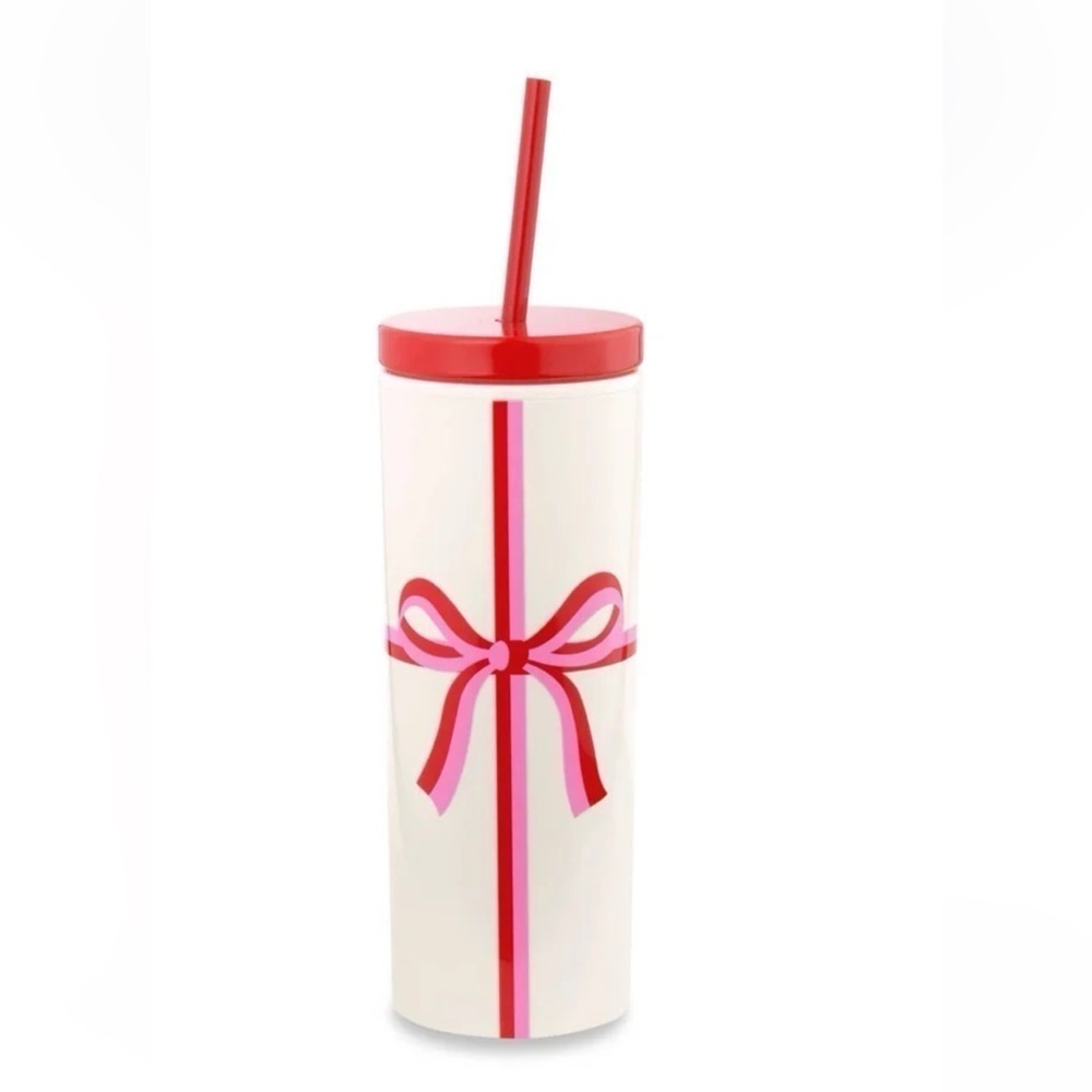 NWOT Kate Spade Candy Bow Tumbler / Beverage / 24 oz / Insulated